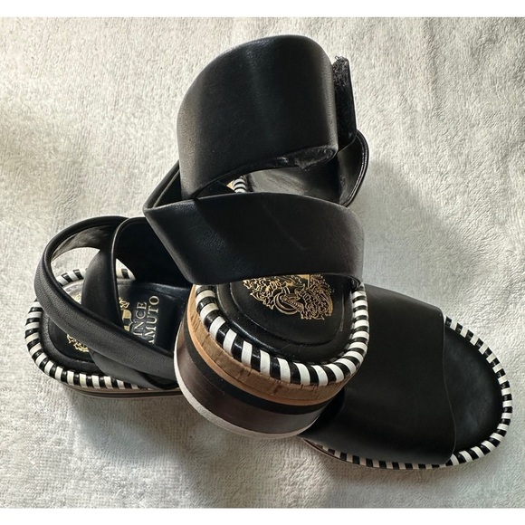 Vince Camuto Black and Brown Espadrille Sandals - Picture 4 of 11